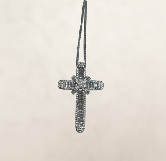 Diamante cross necklace