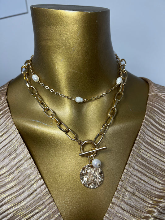 Gold layered necklace