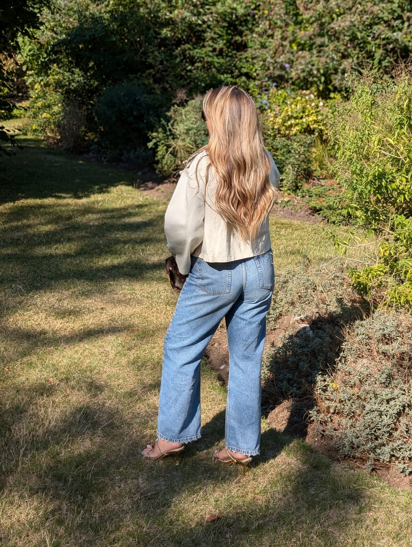 Cream denim leopard jacket